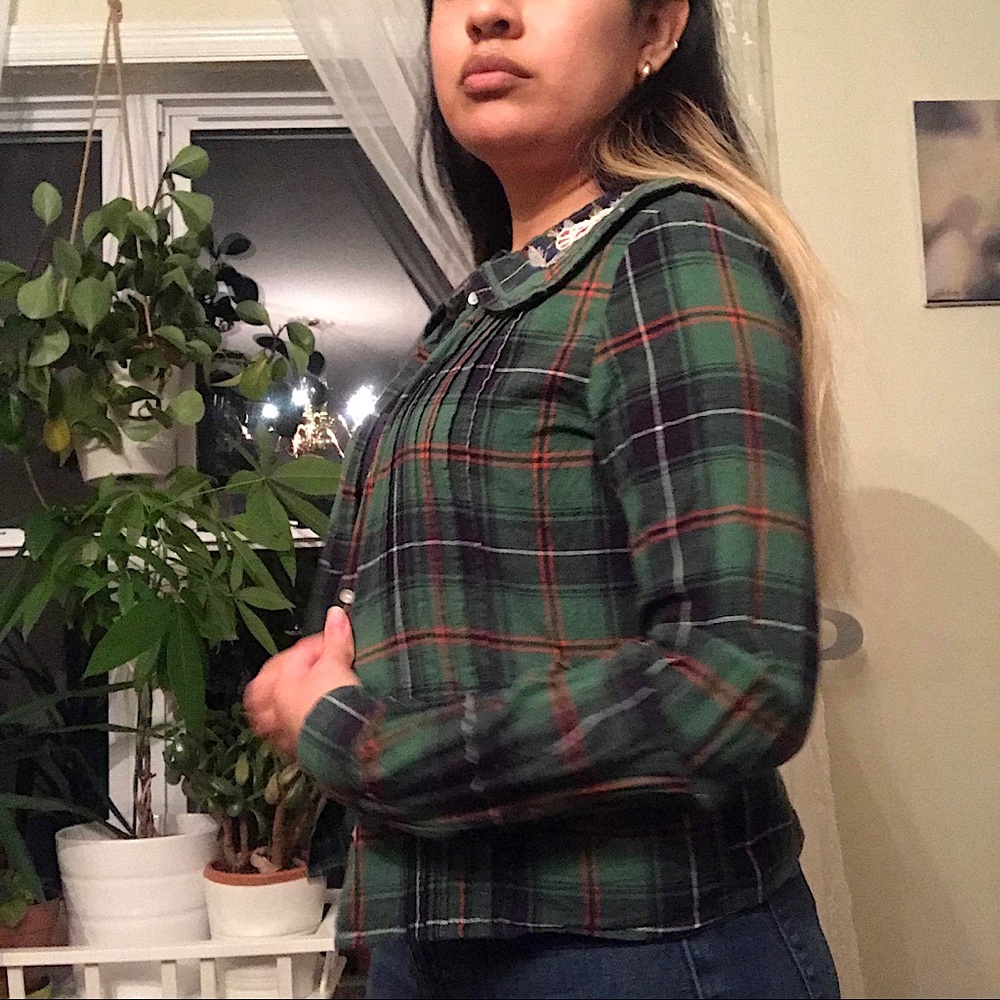 plaid Zara button up